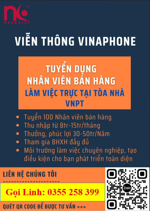 Nhà cái 88 King88 CẦN TUYỂN NHÂN VIÊN BÁN HÀNG VIỄN THÔNG TẠI VINAPHONE