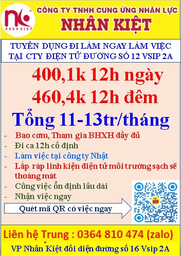 King88 Đăng Ký + 888k CẦN TUYỂN GẤP 100 LĐPT LÀM LINH KIỆN ĐIỆN TỬ ĐƯỜNG SỐ 12