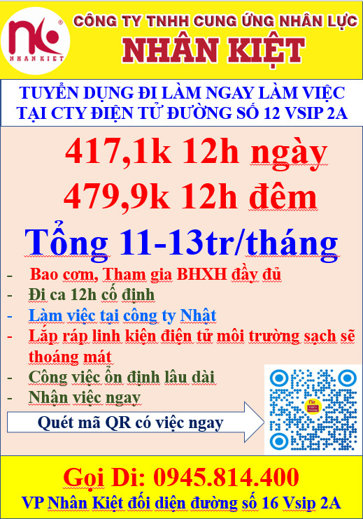 King88 Đăng Ký + 888k TUYỂN 50 King88 Nhà cái trực tuyến tốt nhất hiện nay PHỔ THÔNG LÀM LINH KIỆN ĐIỆN TỬ TẠI ĐƯỜNG SỐ 12 VSIP 2A