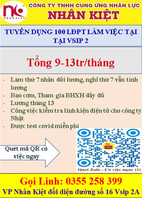 King88 Đăng Ký + 888k CẦN TUYỂN GẤP 100 LĐPT LÀM VIỆC TẠI VSIP2