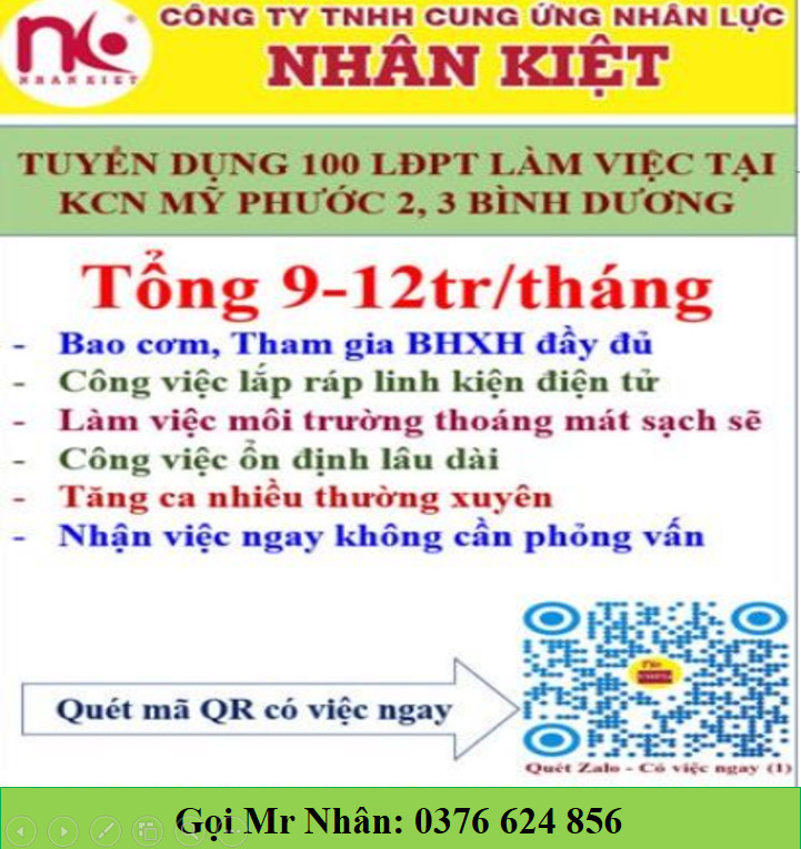 Nhà cái 88 King88 TUYỂN DỤNG 100 LĐPT LÀM VIỆC TẠI MỸ PHƯỚC 2, 3