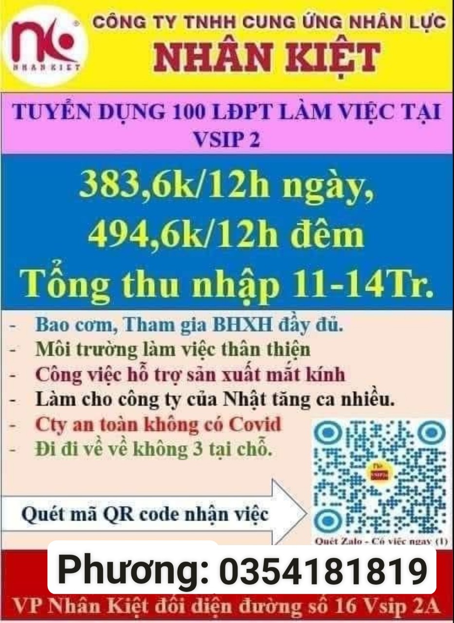 Nhà Cái Cá Cược Uy Tín 【King88 Vina】 tuyển 150 LĐPL sản xuất mặt kính KCN VISIP2