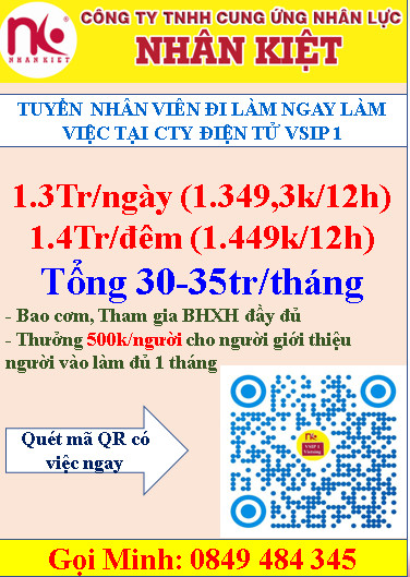 Nhà Cái Cá Cược Uy Tín 【King88 Vina】 tuyển dụng 500 LĐPT làm điện tử tại Vsip 1