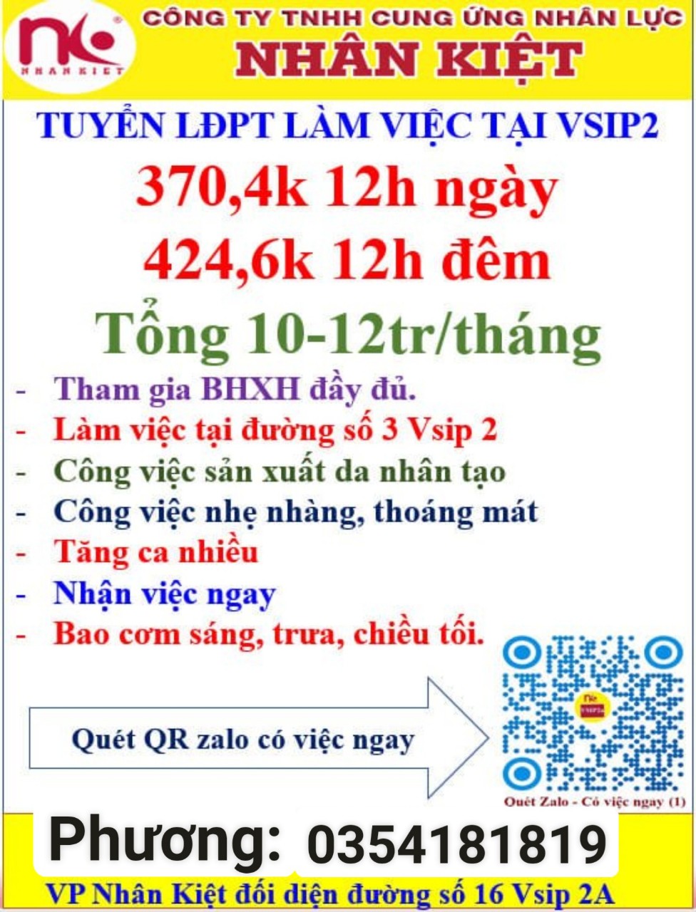 King88 Đăng Ký + 888k CẦN TUYỂN 70 LĐPT LÀM TẠI ĐƯỜNG SỐ 3 VISIP2