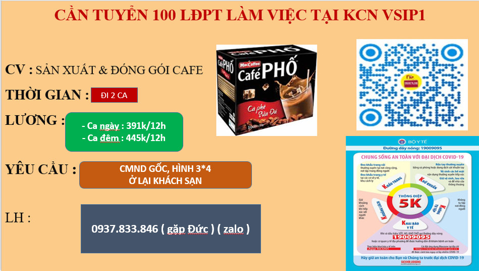 TUYỂN DỤNG LĐPT _ KCN VSIP1