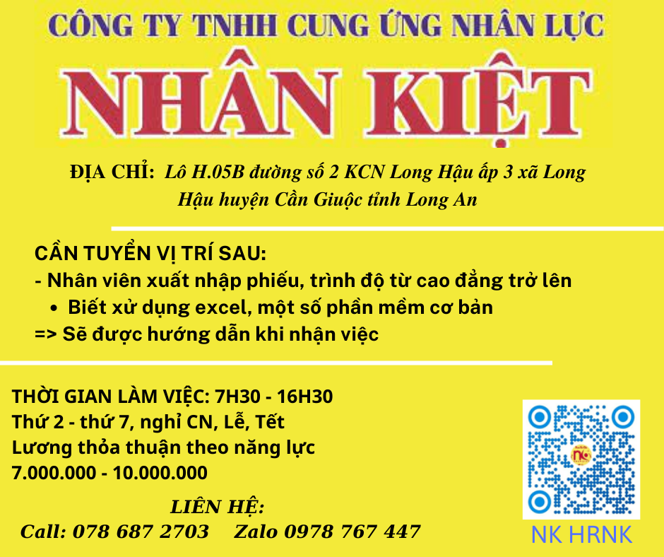 TUYỂN NHÂN VIÊN XUẤT NHẬP PHIẾU